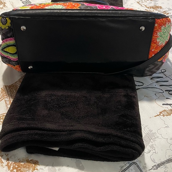 Vera Bradley Chevron Floral Tote - Black, Orange, Green - Picture 3 of 6